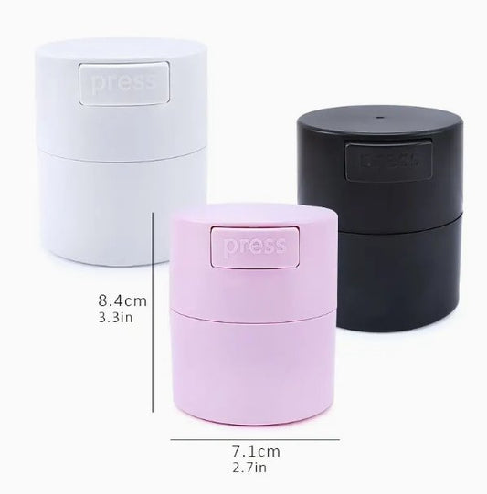 Glue storage container for eyelash extensions lash adhesive, designed to keep glue fresh and extend its shelf life by protecting it from moisture and air exposure.